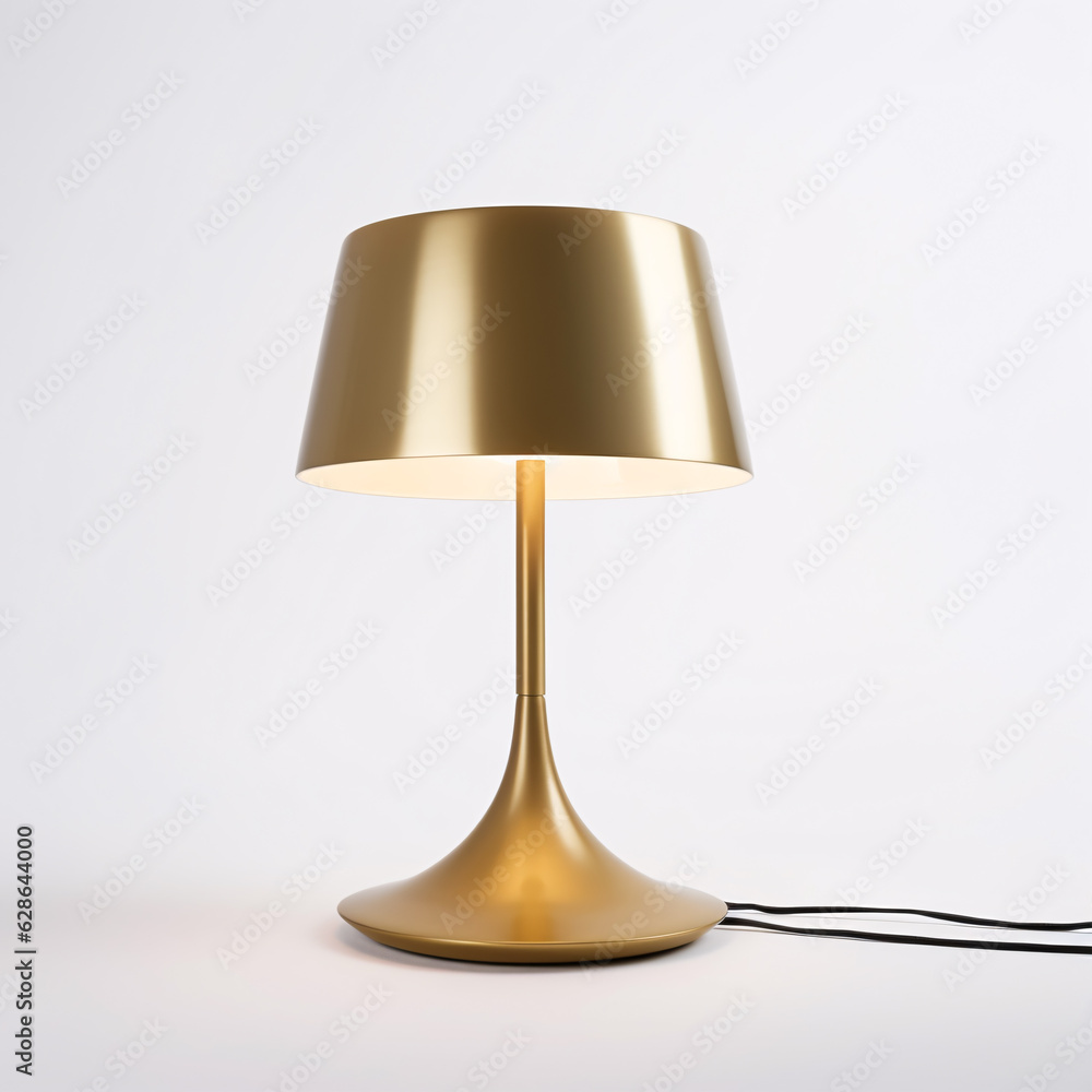 Fototapeta premium Scandinavian-style modern desk lamp, isolated on white. Design Object. Minimalistic interior decor item.