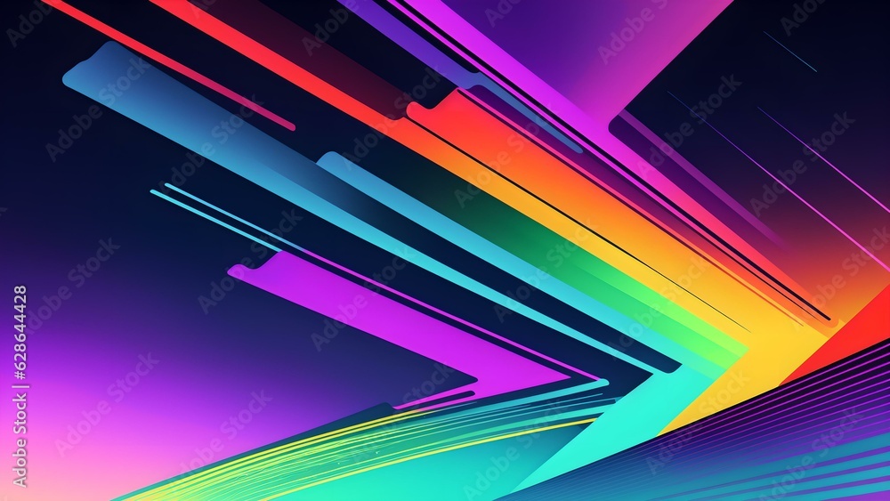 Photo of a vibrant and dynamic abstract art composition with bold lines and vibrant colors Photo of a vibrant and dynamic abstract art composition with bold lines and vibrant colors