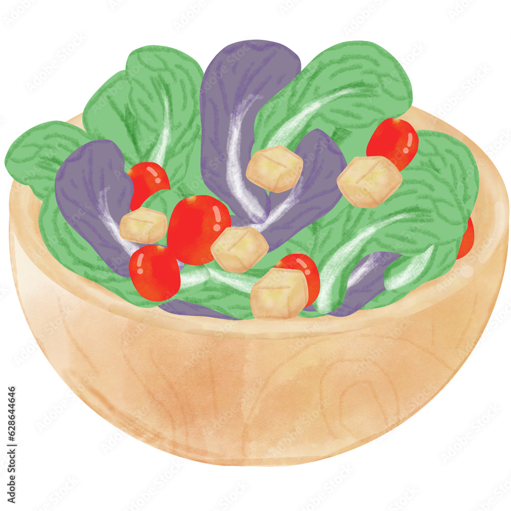 vegetables salad on a wooden bowl vegetables salad on a wooden bowl