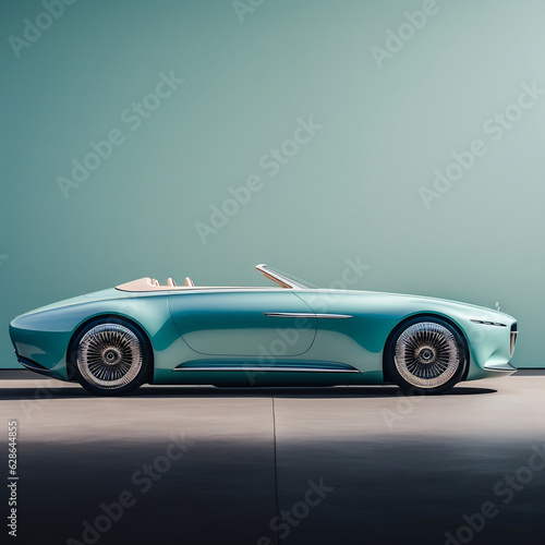 Blue modern cabriolet sport car model