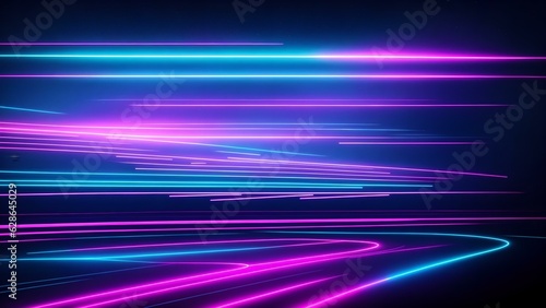 Photo of neon lines on a dark background