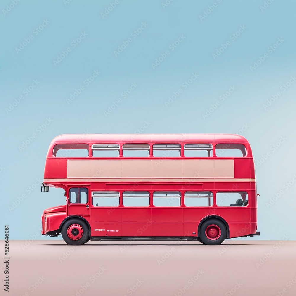 London double decker red bus - obrazy, fototapety, plakaty 