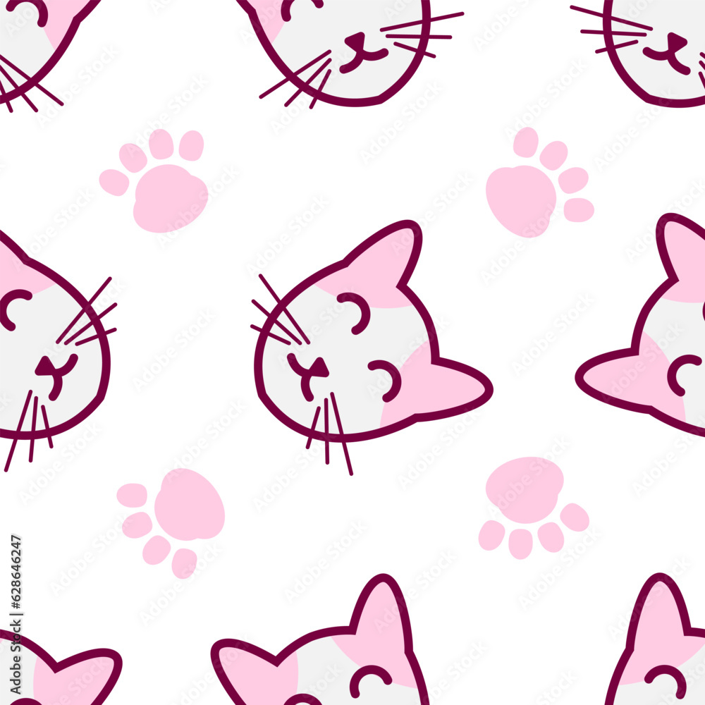 Cute cat abstract seamless pattern Cute cat abstract seamless pattern