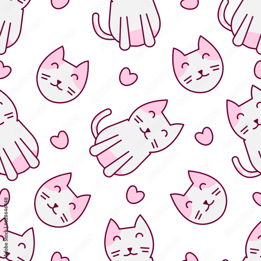 Cute cat abstract seamless pattern Cute cat abstract seamless pattern