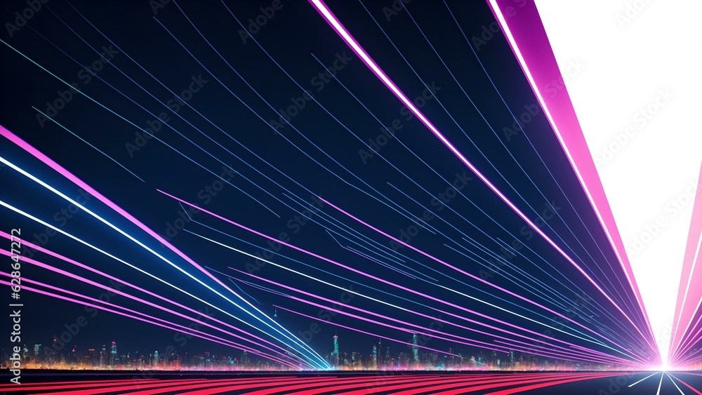 Photo of a vibrant cityscape illuminated by the lights of the night Photo of a vibrant cityscape illuminated by the lights of the night