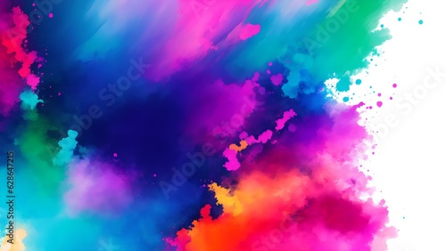 Photo of a vibrant and colorful background contrasting with a clean white space photo