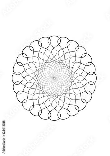 Rosette in form einer sternförmigen blüte mit einer vielzahl sich teilweise überlappenden blütenblättern
