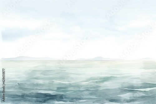 Watercolor neutral minimalist landscape illustration. Invitation, banner, card background © Artem81
