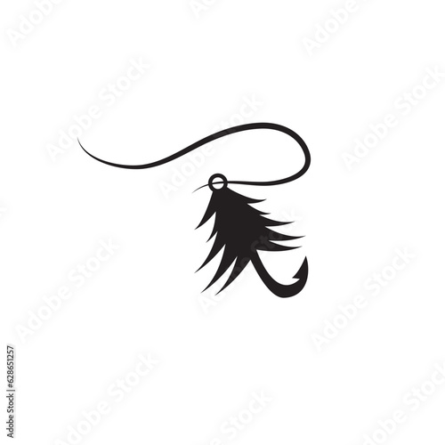 black Fly fishing lure logo.vector illustration
