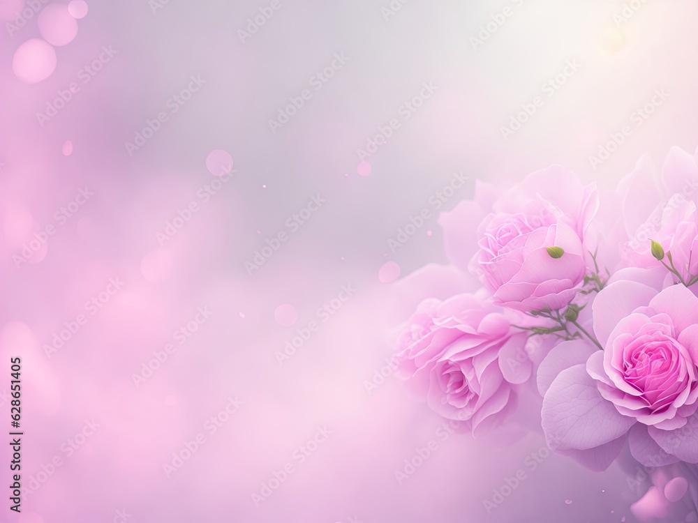 Soft pastel Spring background with fresh blossom flowers. ai generative