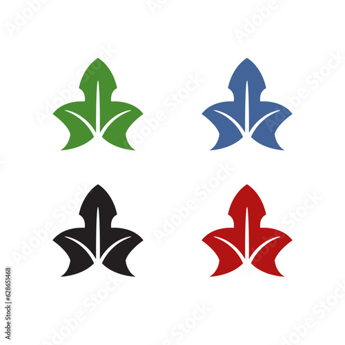 Set of abstract ivy leaves.Vector illustration