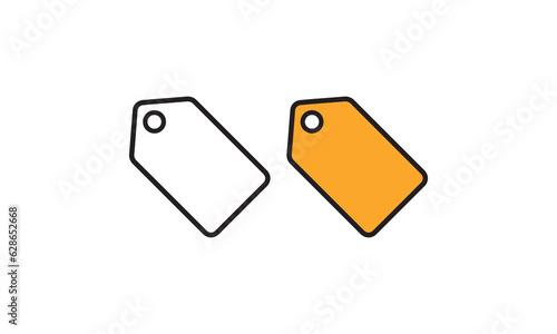 blank price tag icon symbol sign, tag icon, sale tag vector, blank label, sale tags and label, black and yellow tag vector.