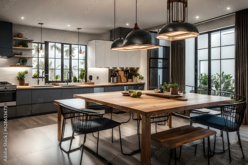 simple modern kitchen interior 