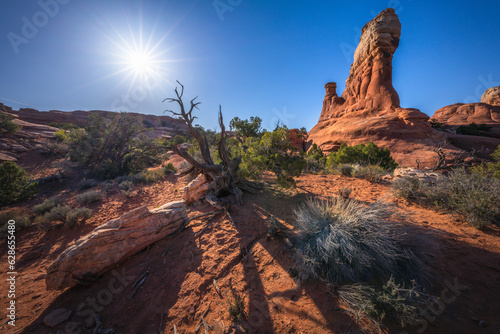 hiking the broken arch trail in arches national park  utah  usa
