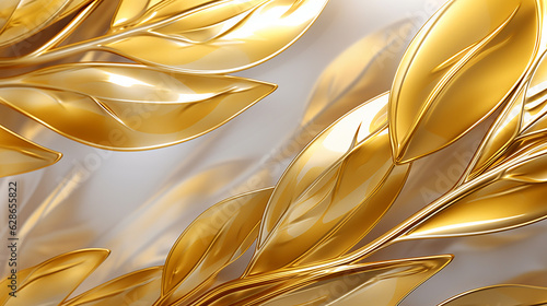 folhas douradas de arte de luxo photo