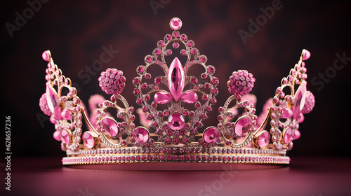 Decoração de design de férias de coroa rosa de princesa 