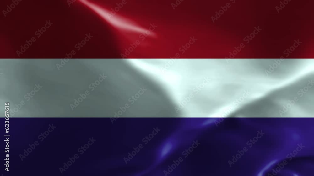 waving fabric texture flag of Netherlands satin animation waving fabric texture flag of Netherlands satin animation