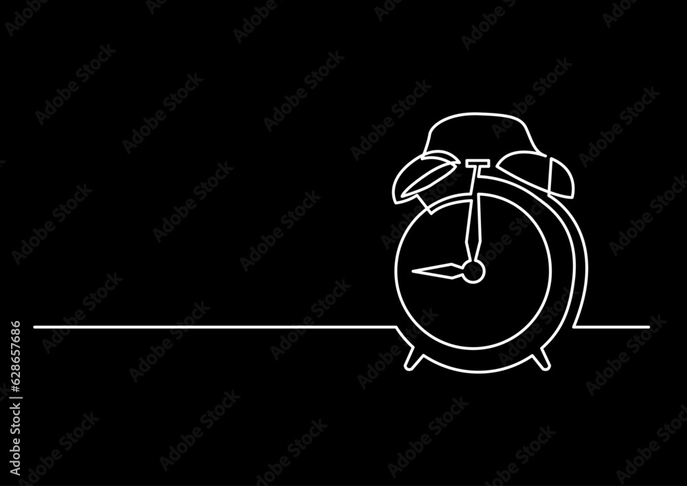 continuous line drawing vector illustration with FULLY EDITABLE STROKE of isolated object as concept business logo on black background