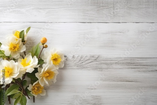 Special occasion flower bouquet on wooden background.