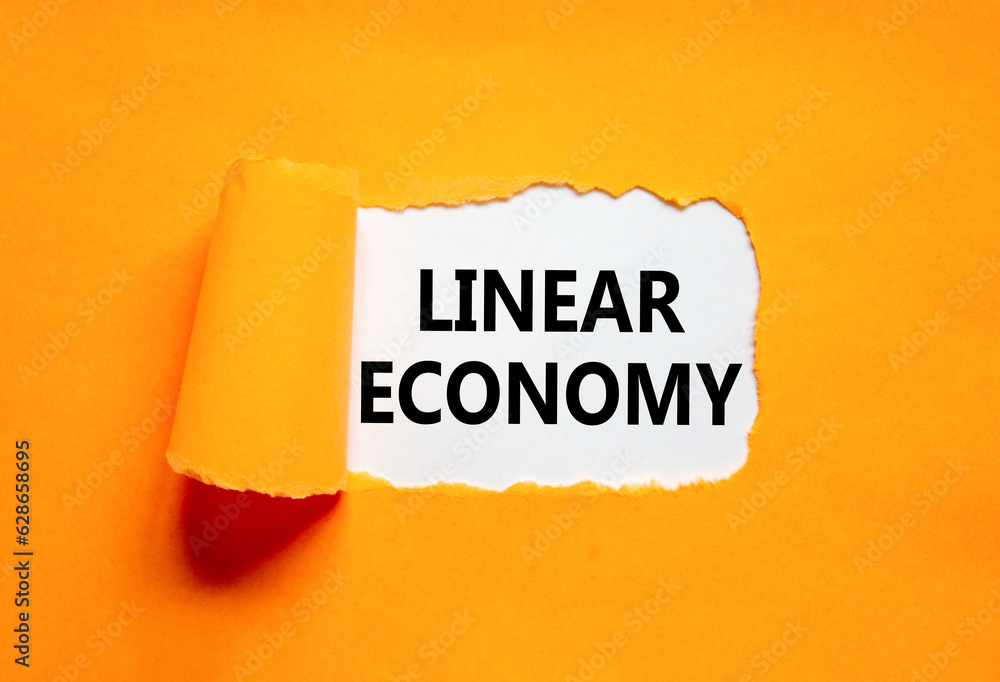 Linear economy symbol. Concept words Linear economy on beautiful white ...