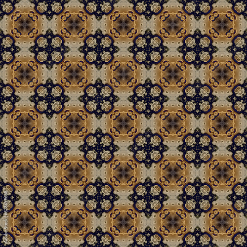 Seamless abstract square pattern. Modern texture - digital art. Fabric abstract kaleidoscope