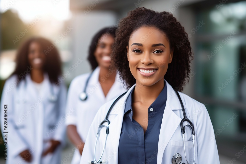3 women doctors, Afro 3 women doctors, Afro