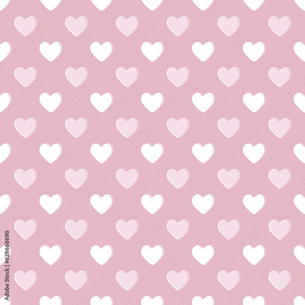 Seamless pink heart pattern background.Simple beige heart shape seamless pattern in diagonal arrangement. Love and romantic theme background. Seamless pink heart pattern background.Simple beige heart shape seamless pattern in diagonal arrangement. Love and romantic theme background.