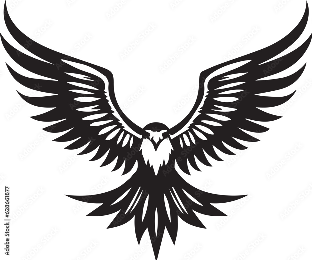 Naklejka premium eagle with wings isolated on white