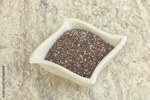 Chia seeds in the bowl