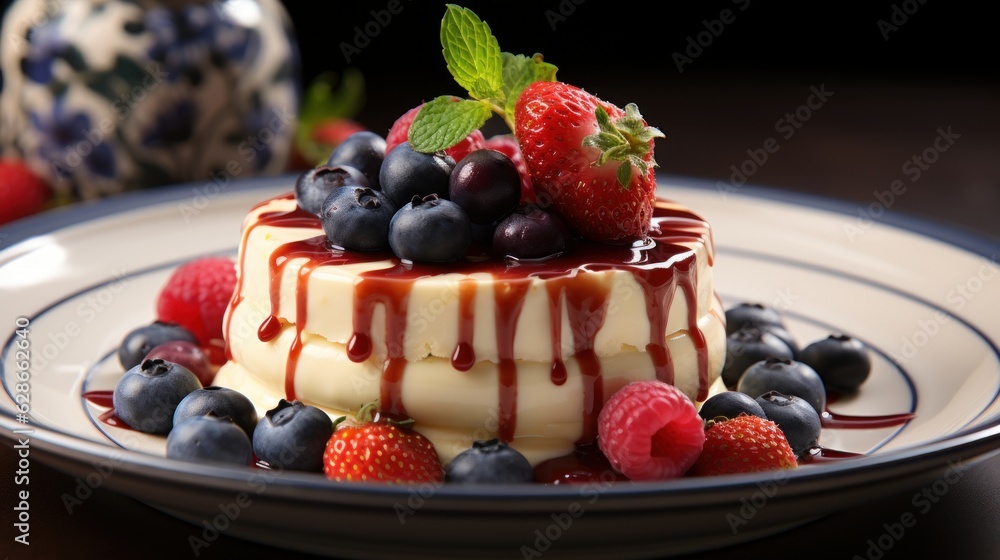 cream with berries