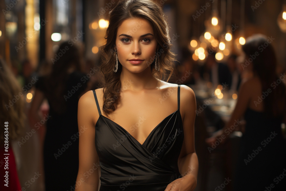 Elegant Woman at a Fancy Party