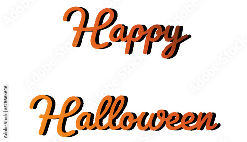 Happy Halloween - orange gradient color lettering - great for website, email, greeting card, presentation, postcard, book, t-shirt, sweatshirt, label, sticker, book, gift wrap, printables -	
