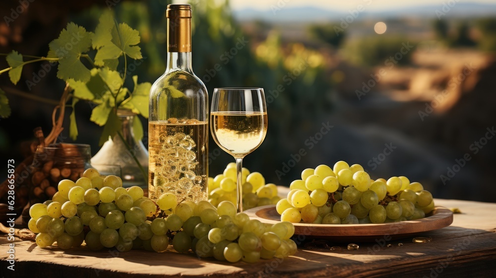 Fototapeta premium wine and grapes