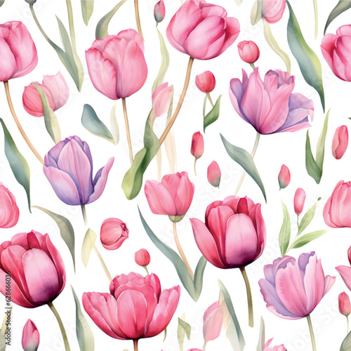 seamless pattern with tulips