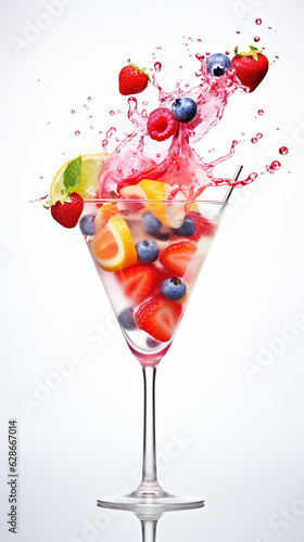 cocktail  drinking from straw  liquid  alcohol  glass  beverage  on white background