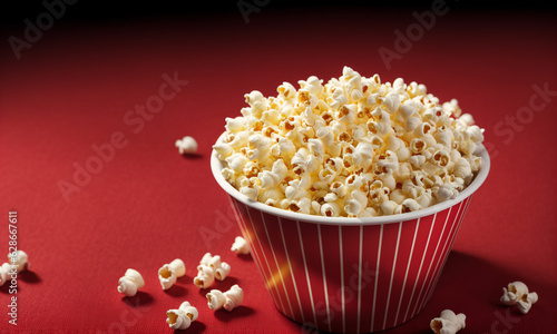 Popcorn in a bucket in cinema