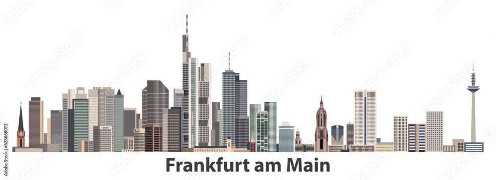 Frankfurt am Main cityscape vector detailed illustration