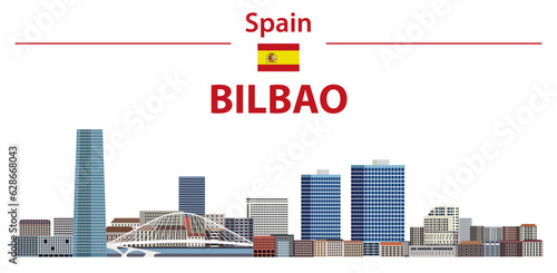 Bilbao cityscape vector detailed illustration