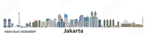 Jakarta cityscape vector detailed illustration