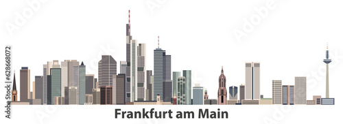 Frankfurt am Main cityscape vector detailed illustration