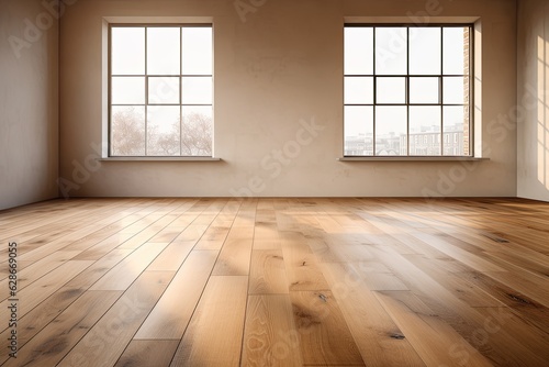 There is an unfurnished space with a wooden floor in a newly acquired apartment that appears hazy or indistinct.