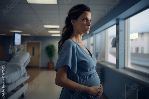 A columbian pregnant woman in a hospital environment photo