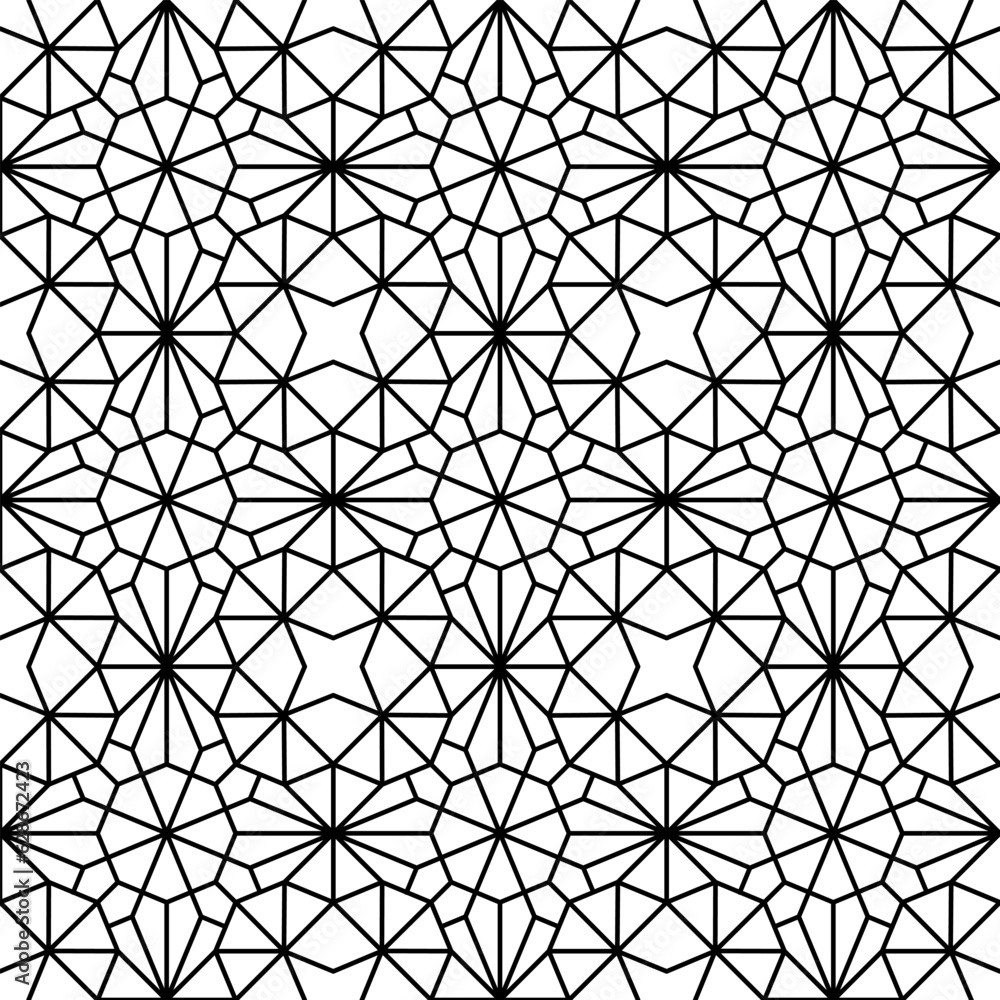 Fototapeta premium Seamless islamic pattern. Background vector illustration. Seamless girih pattern. Traditional Islamic Design. Mosque decoration element. Seamless geometric pattern. Vector ornamental pattern.