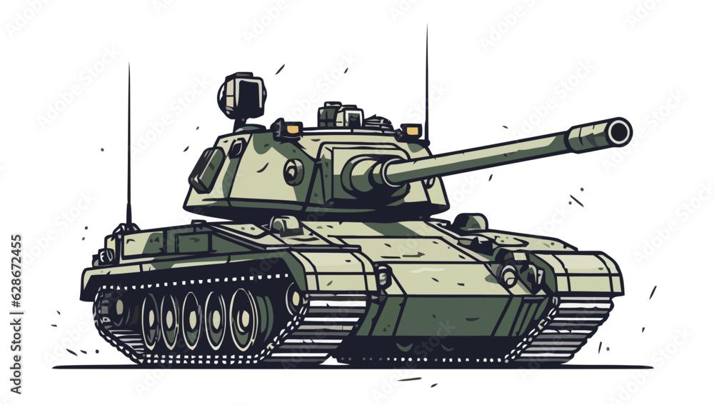 Tank logo design. Abstract drawing tank. Battle tank isolated. Vector illustration