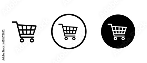 Leinwand Poster Shopping cart icon set