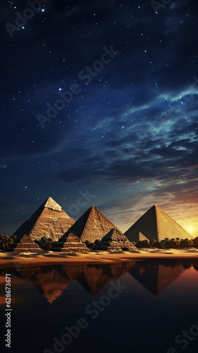 pyramids in the night