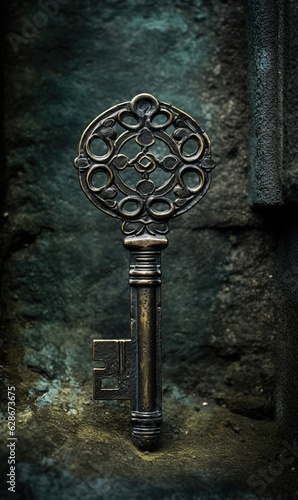 old key on wall