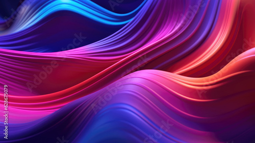 Abstract background neon wave rainbow gradient  Generative AI