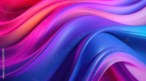 Abstract background neon wave rainbow gradient, Generative AI