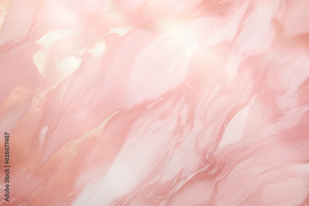 Generative AI : Liquid marble painting background design with Rose Gold and Blush Pink glitter dust texture.